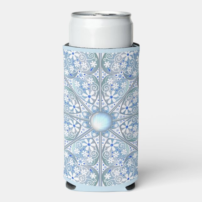 Enfriador De Latas Slim Lugar cerámico Azul claro (Frente Agua con Gas)