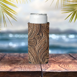Enfriador De Latas Slim Madera Tallada Detalladamente Elegante