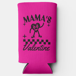 Enfriador De Latas Slim Mama's Valentine Retro Heart T-Shirt, Cute 