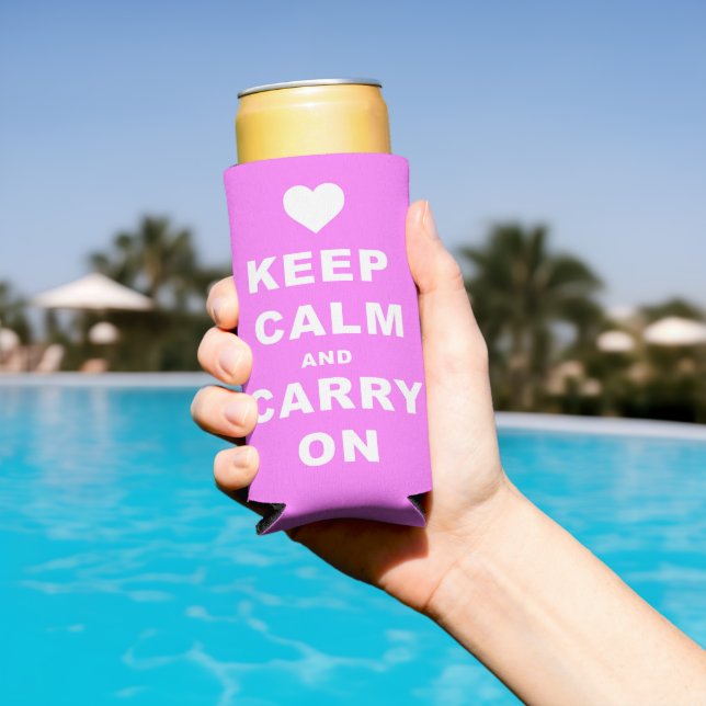 Enfriador De Latas Slim MANTENER LA CALMA Y LLEVAR EL Pink (Piscina in situ)