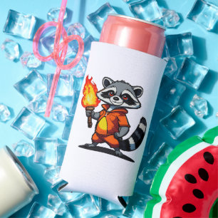 Enfriador De Latas Slim Mapache con antorcha