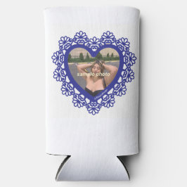 Enfriador De Latas Slim Marco de encaje del corazón de Dingus