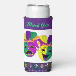 Enfriador De Latas Slim Mardi Gras Estoy Aquí Para La Fiesta Alto