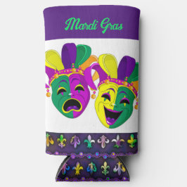 Enfriador De Latas Slim Mardi Gras Estoy Aquí Por El Fiesta Tall