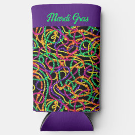 Enfriador De Latas Slim Mardi Gras para cuentas y cerdas