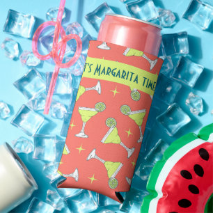 Enfriador De Latas Slim Margarita Cocktail Glasses Retro Pink