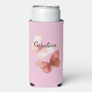 Enfriador De Latas Slim Mariposas Rosadas Rojas