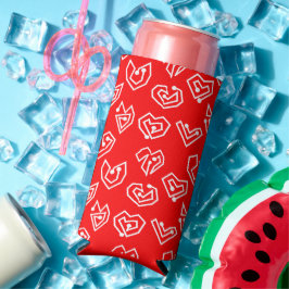 Enfriador De Latas Slim Mazes de San Valentín blanco