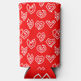 Enfriador De Latas Slim Mazes de San Valentín blanco