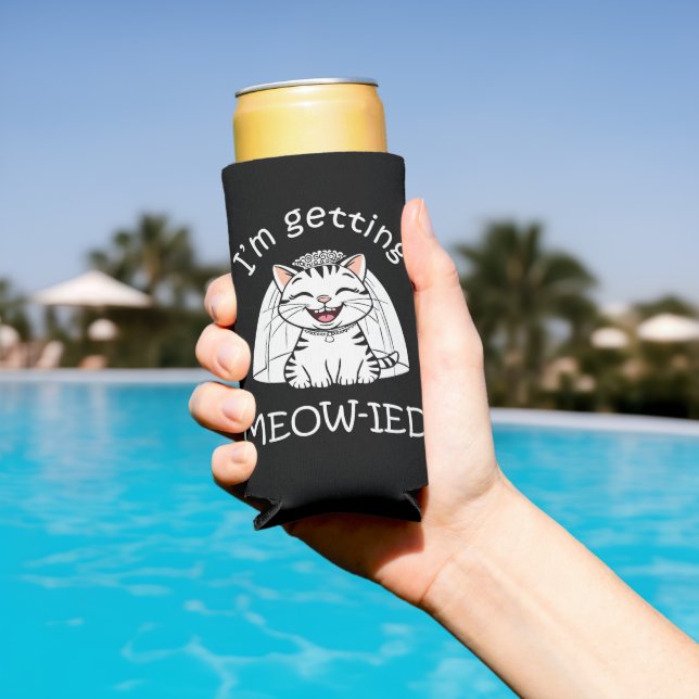 Enfriador De Latas Slim ¡Me estoy casando con un gato! (Piscina in situ)