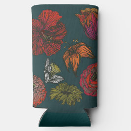 Enfriador De Latas Slim medalla de flores ii