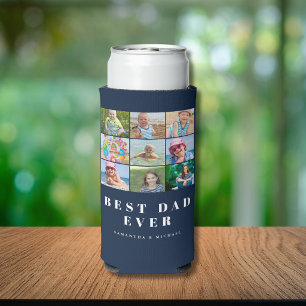 Enfriador De Latas Slim Mejor Papá Moderno 9 Nombre de Foto