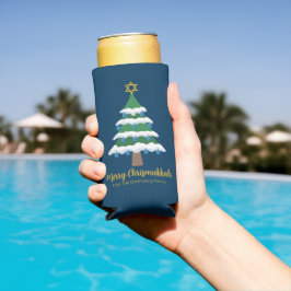 Enfriador De Latas Slim Merry Chrismukkah Cute Hanukkah Navidades Fiesta