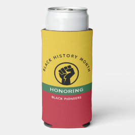 Enfriador De Latas Slim Mes de la historia negra: texto curvo afroamerican