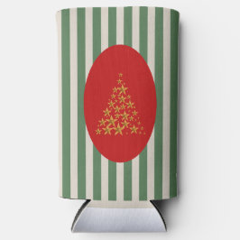 Enfriador De Latas Slim Mid century christmas tree with Golden star