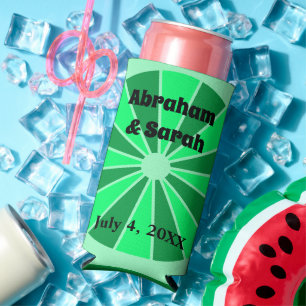 Enfriador De Latas Slim Minimalista medalla verde de verano favorece la bo