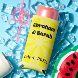 Enfriador De Latas Slim Minimalistas favoritos de bodas de limón de verano