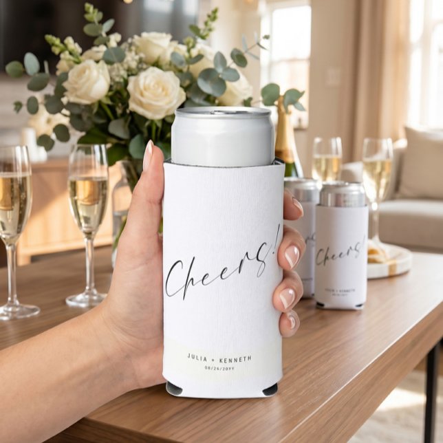 Enfriador De Latas Slim Minimalistic Wedding Calligraphy (Subido por el creador)