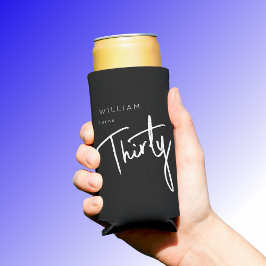 Enfriador De Latas Slim Moderno 30° Treinta y Treinta años de negro