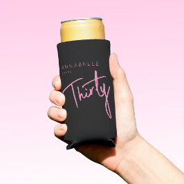 Enfriador De Latas Slim Moderno 30° Treinta y Treinta Años Rosa negro