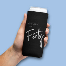 Moderno 40.º 40º cumpleaños masculino negro