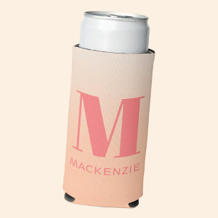 Enfriador De Latas Slim Moderno Monograma Denominación Inicial Gradiente D