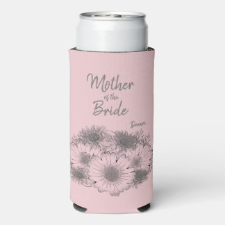 Enfriador De Latas Slim Monocromática: Madre de novia florida