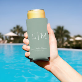 Enfriador De Latas Slim Monograma de nombre personalizado 