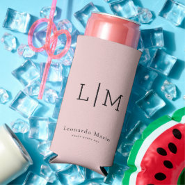 Enfriador De Latas Slim Monograma de nombre personalizado 