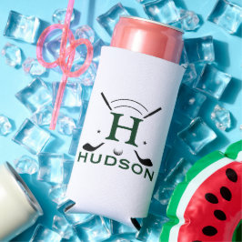 Enfriador De Latas Slim Monograma Inicial Personalizado Nombre Jugador de 