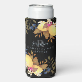 Enfriador De Latas Slim Monograma negro de Moda limón