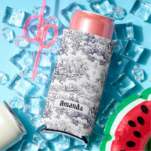 Monograma vintage floral toile de jouy