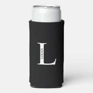 Enfriador De Latas Slim Monograma y Refrigerador de bebidas de nombres per