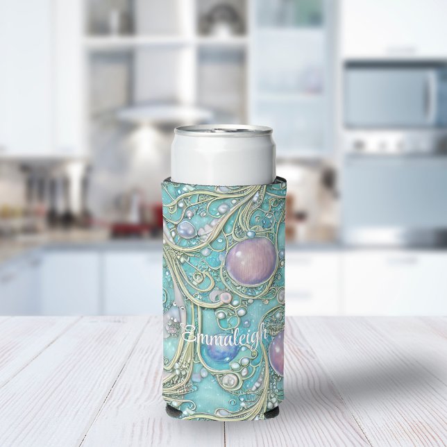 Enfriador De Latas Slim Monogramo de Art Nouveau caprichoso (Subido por el creador)