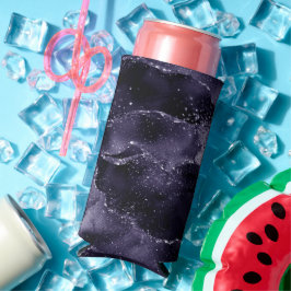 Enfriador De Latas Slim Moody Agate | Glam Púrpura Indigo Profundo Mediano