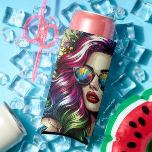 Enfriador De Latas Slim Mujer Hermosa en la Ciudad