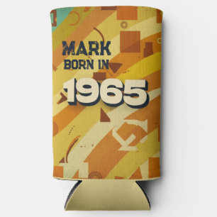 Enfriador De Latas Slim Nacido en 1965 - Diseño geométrico - Retro 60s - N