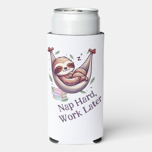 Enfriador De Latas Slim Nap Hard Sloth (Reverso Agua con Gas)