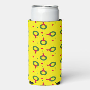 Enfriador De Latas Slim Navidades escriben puntos de polka amarillos