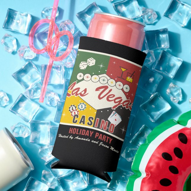 Enfriador De Latas Slim Navidades Fiesta nocturno de Casino Vegas Casino P (Verano in situ)