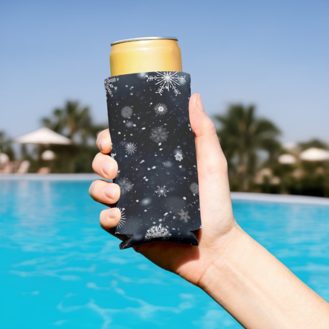 Enfriador De Latas Slim Navidades SlipperyJoe cayendo varios tamaños de fo (Piscina in situ)