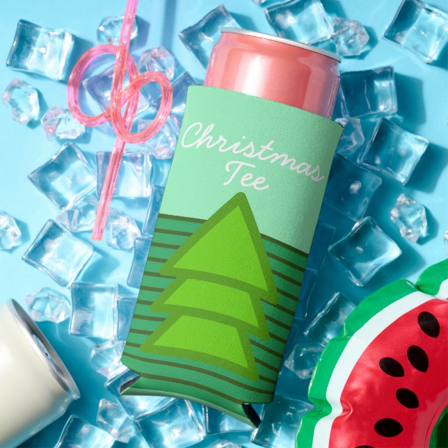 Enfriador De Latas Slim "Navidades Tee." Cita divertida. Golf en Casa Blan (Verano in situ)