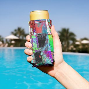 Enfriador De Latas Slim Nevera – Cuadrícula abstracta