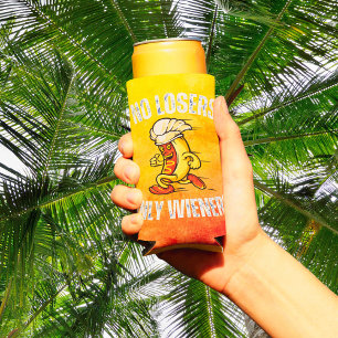 Enfriador De Latas Slim No Perdedores Sólo Wieners Divertido Hotdog Pun