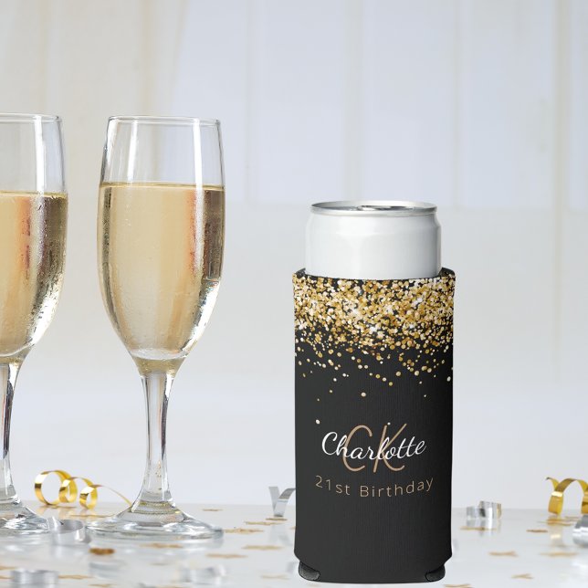 Enfriador De Latas Slim Nombramiento del monólogo de oro negro (Subido por el creador)
