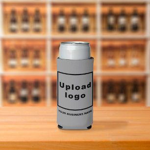Enfriador De Latas Slim Nombre comercial y logotipo en Seltzer Can Grey Co
