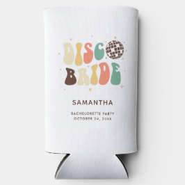 Enfriador De Latas Slim Nombre de la Novia Despedida de Soltera Disco Pers