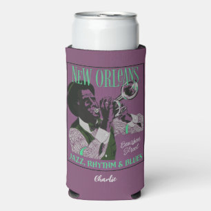 Enfriador De Latas Slim Nombre personalizado de New Orleans Music