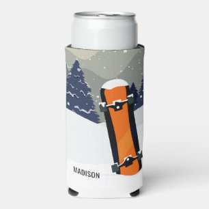 Enfriador De Latas Slim Nombre personalizado de Winter Snowboard