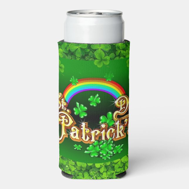 Enfriador De Latas Slim Nombre personalizado del Día de San Patricio o tal (Reverso Agua con Gas)